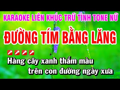 Karaoke Liên Khúc Trữ Tình Tone Nữ Nhạc Sống Dễ Hát – Đường Tím Bằng Lăng | Hoài Phong Organ