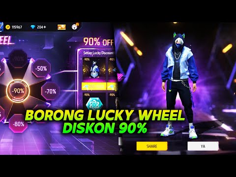 BORONG LUCKY WHEEL DISKON 90% TERBARU FF !! Sekali Spin Langsung 90% !!