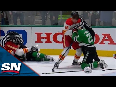 Multiple Scuffles Erupt Between Flames And Stars In Final Seconds Of Game