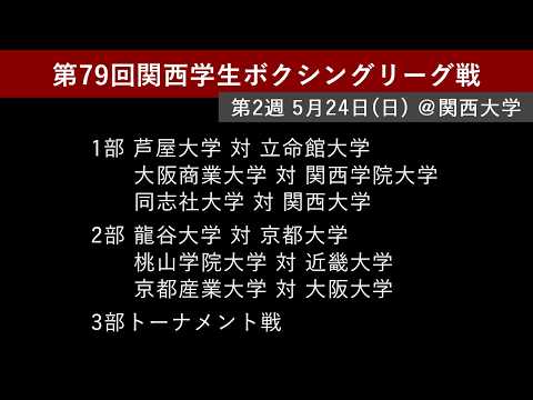 第79回関西学生ボクシングリーグ戦　第2週（2026年5月24日）