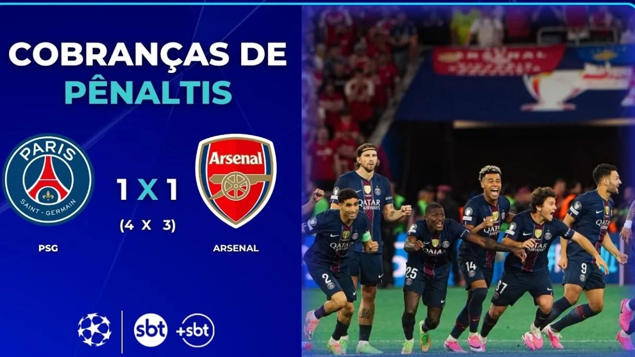 COBRANÇAS DE PÊNALTIS - PSG 1 (4) X 1 (3) ARSENAL | FINAL DA CHAMPIONS LEAGUE