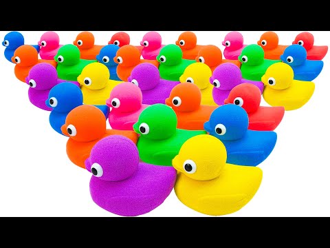 Satisfying Video | How To Make Cute Rainbow Duck From Kinetic Sand Cutting ASMR | Yo Yo Candy