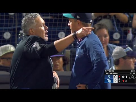 Mariners Manager Dan Wilson Ejected with Dominic Canzone Vs Rays | Lou Piniella Reacts in Crowd