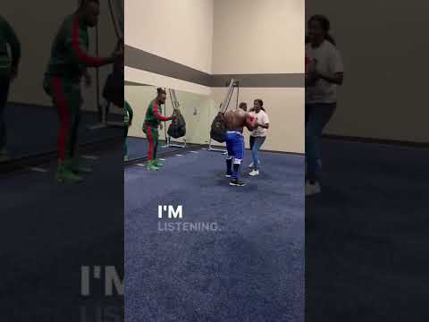BTS with @ndo_champ. He punches the phone out my hand 😂 #fitness #LA #laexpo #workout #boxing