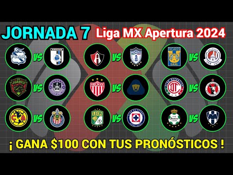 PRONÓSTICOS Liga MX APERTURA 2024 Jornada 7