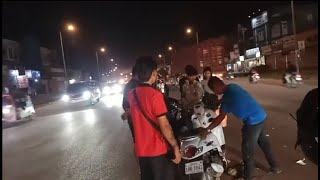 ជិះម៉ូតូលឿនមិនប្រយ័ត្នបុកគ្នារងការខូចខាតរៀងខ្លួន