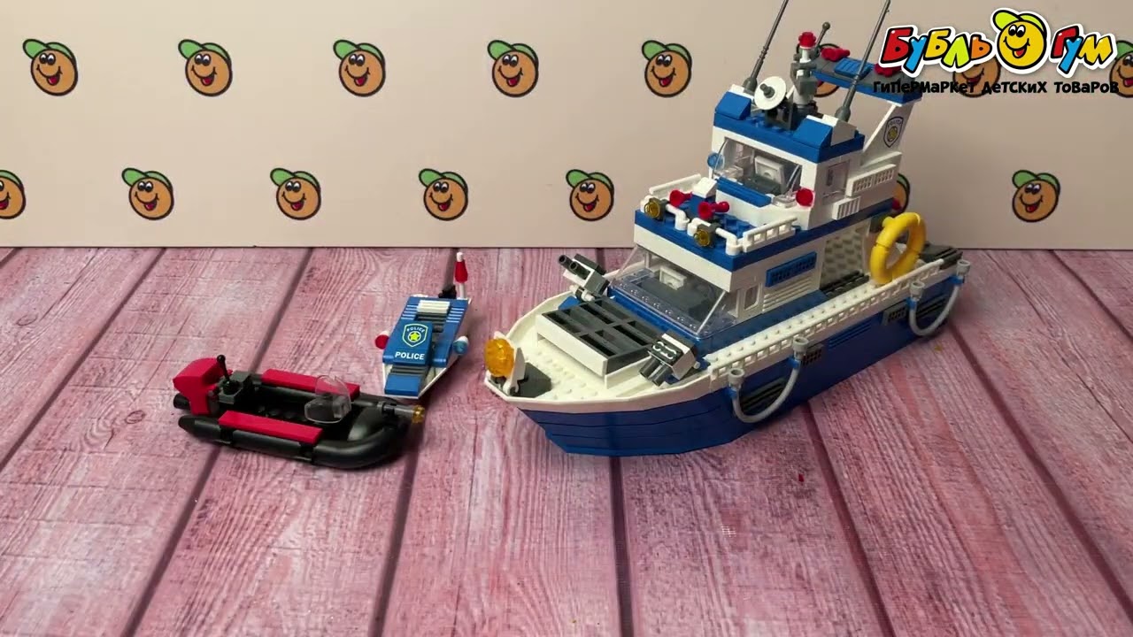 Конструктор Катер полицейского патруля 480дет с 6лет - видео