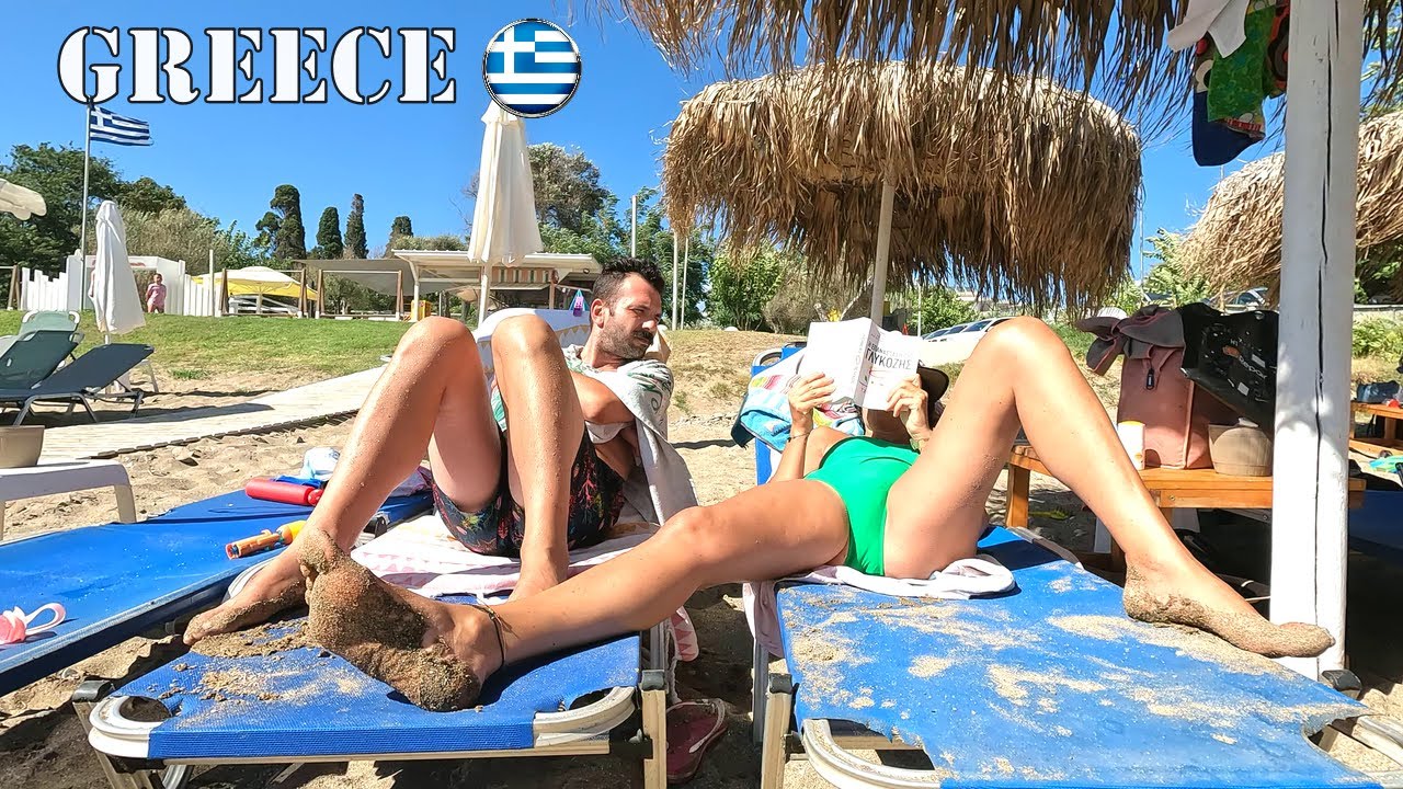 BIKINI BEACH | Sunny beach day in Greece Halkidiki 🏖️ Beach Walk 4K60