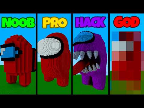 Minecraft NOOB vs PRO vs HACKER vs GOD: AMONG US BUILD CHALLENGE in Minecraft / Animation