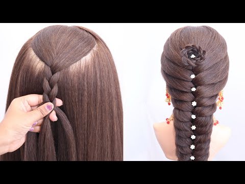 Very Easy pull through braid Half Up Half Down | Simple And Unique Hairstyle For Wedding And Prom