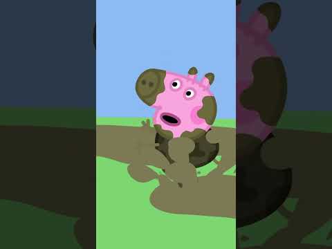 George Gets Muddy Chasing His Hat 🧢🟤 #shorts #peppapig