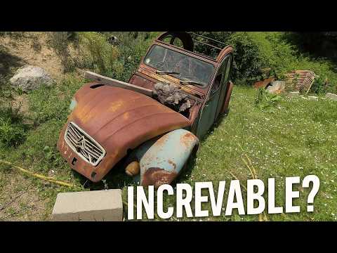 52 ANS D'ABANDON POUR CETTE 2CV oubliée dans le maquis : va-t-elle redémarrer ?
