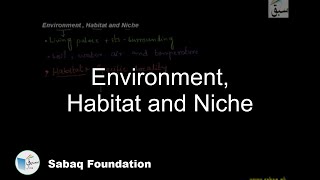 Environment, Habitat and Niche