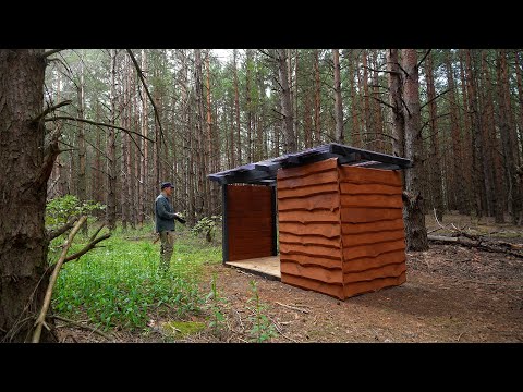 Simple toilet by your own hands, Cabin building in the woods