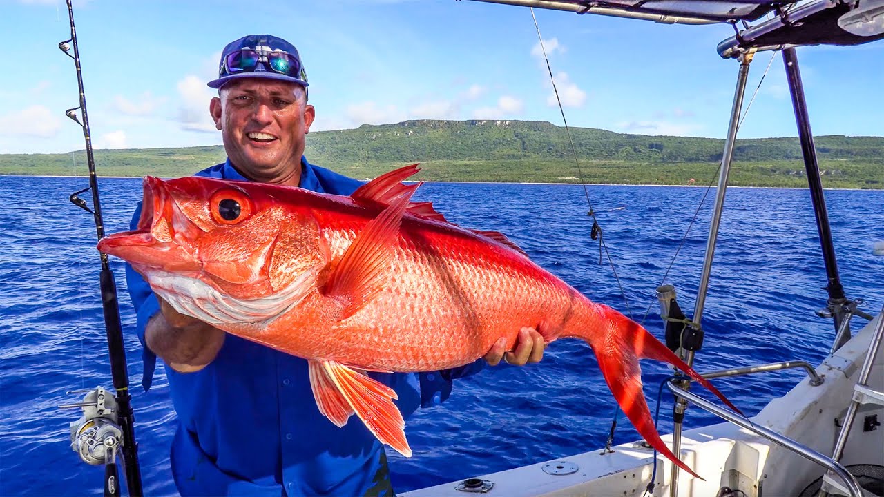 Absolute MONSTER Queen Snappers! Catch Clean Cook Organic Coconut crusted Onaga Fillet