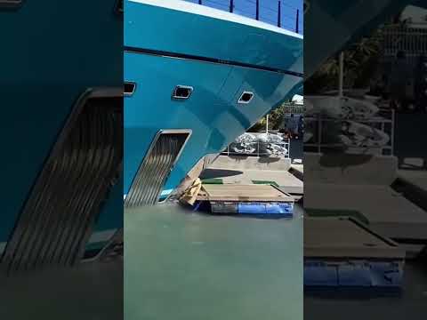Super yacht captain forgot the parking brake lol