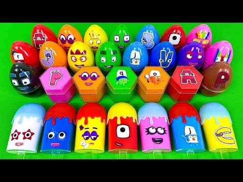 Rainbow EGGS Slime🌈 Finding Numberblocks & Alphablocks with Ice Cream Mix Colorful! Satisfying ASMR