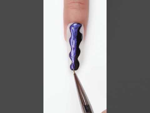 Purple Cat Eye Nails💅✨ Magnetic Gel Nails | Hypnotic Nail Art #shorts #bestofnail #nailart