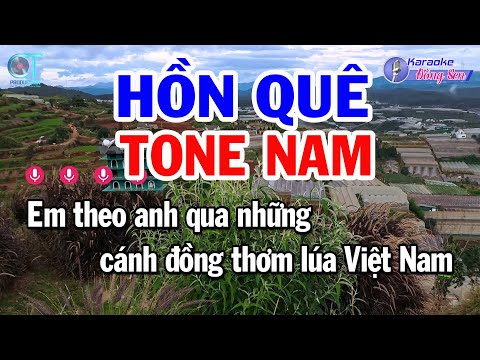 Karaoke Hồn Quê Tone Nam ( C ) Nhạc Sống Beat Mới || Karaoke Đồng Sen