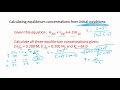 Equilibrium Concentrations and ICE Tables
