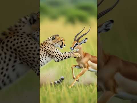 #wildlife #shorts #shortsfeed cheetah and a swift antelope engaged in an aggressive struggle