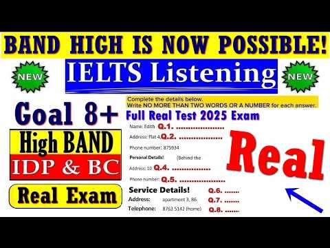 IELTS LISTENING PRACTICE TEST 2025 WITH ANSWERS | 20.07.2025