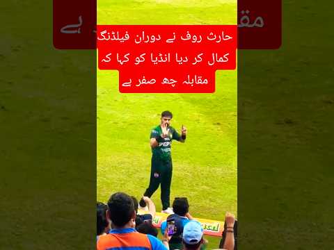 حارث روف نے دوران فیلڈنگ انڈیا والوں سے کہا کہ مقابلہ چھ سفر ہے #shorts #ytshorts #imrankhan #pti