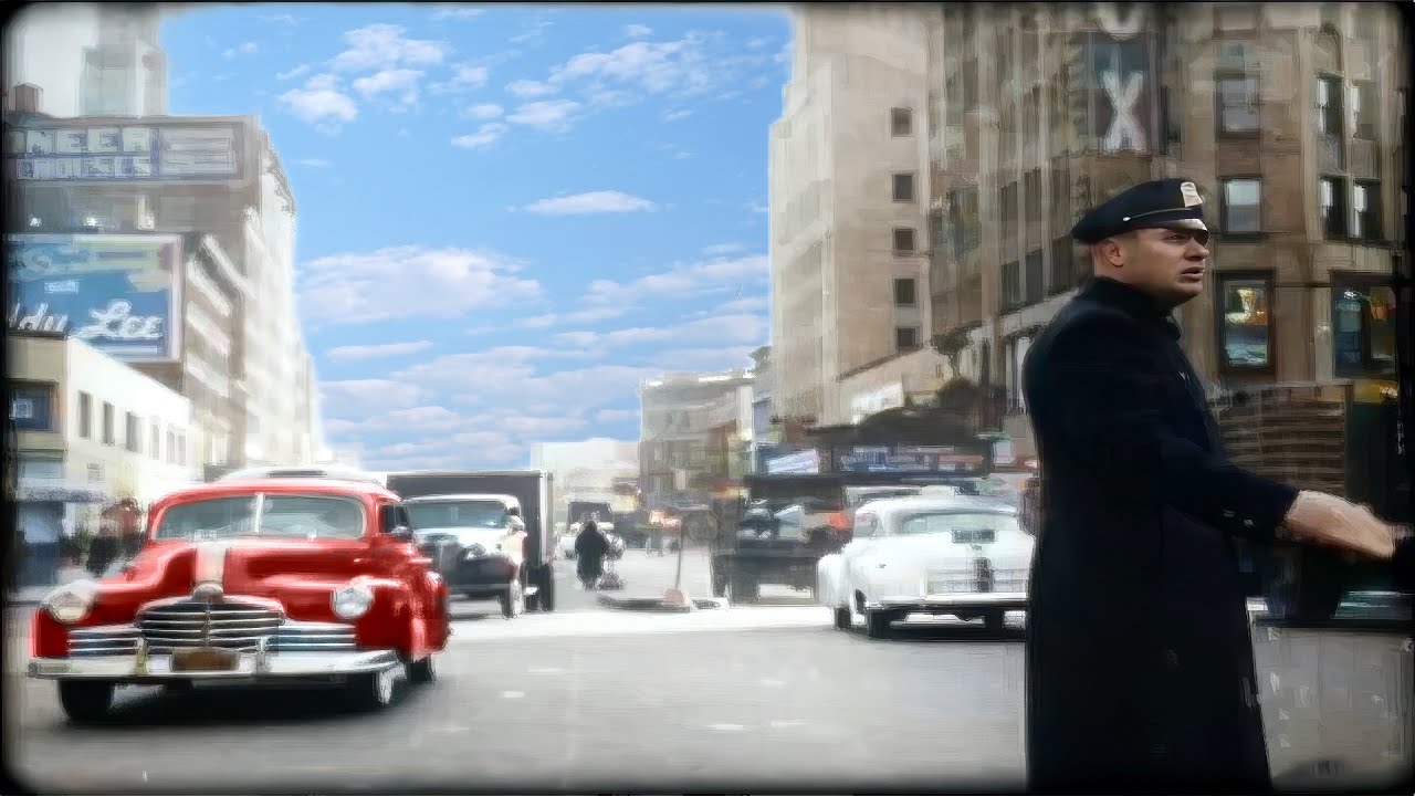 Brooklyn, New York 1940s in color [60fps,Remastered] w/sound design added