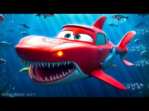 SHARK McQueen Takes on Police Cars in Epic Underwater Battle | Part 2 | Hero Cars Adventure Episode