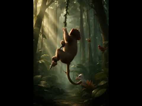 Happy Melo 🐒🍌 #animals #money #forest #cartoon #swing #animation #cute #funny #monkey #shorts