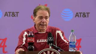 Nick Saban reminisces about the 2009 team, gets fired up on a question about Taulia playing