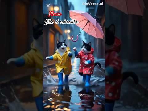 Cute cats wearing adorable raincoats #cat #pets #cute #catvideos #aicat #cataishorts #funny #USA