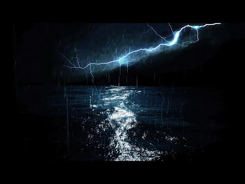 Immersive Thunder and Heavy Rainstorm at the Ocean | Stress Relief to Wind Down for Relaxing Sleep