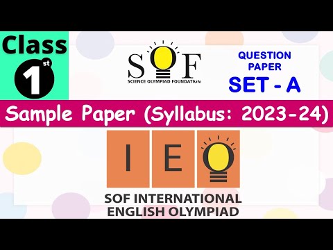 Class 1 – IEO | Question Paper Set ‘A’ with Answers | GK Olympiad 2022-23 | English Olympiad