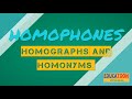 Homonyms, Homographs, and Homophones