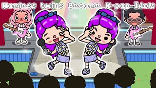 Poor Twin Sister Become K-pop Idols 🎤❤️👯 Toca Life Story | Toca Boca