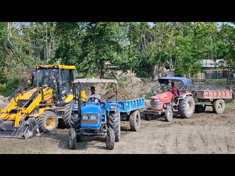 Jcb 3dx backhoe loader and tractor video | Jcb loading mahindra tractor | jcb tractor video ||