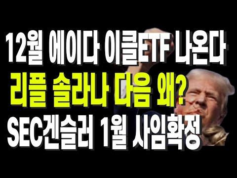 12월 에이다 이클ETF 나온다 리플 솔라나 다음 왜? SEC겐슬러 1월 사임확정