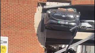 EV Crash! Electric Transit crashes through car park