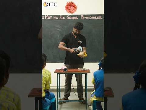 Cut coconut using paper | chitti at school #chittitamil