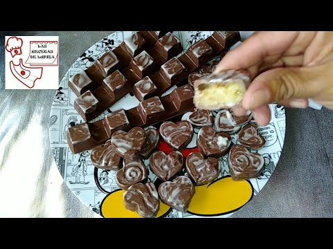 chocolates rellenos con coco para San Valentín