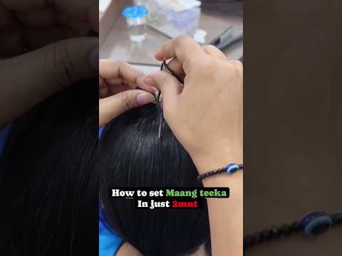 Set Maang Teeka In Just 2mnt #shorts #easyhairstyles #easyhairstyle #ashortaday