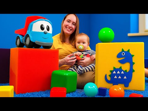 🎲🔵 Spielspaß mit Leo dem Lastwagen! Kugeln & Bausteine für Kinder 🚚