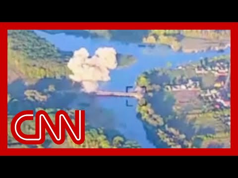 Dramatic video shows Ukrainian troops blowing up bridge in Kursk region