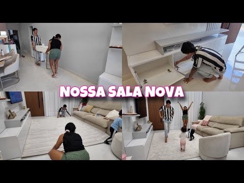 NOSSA SALA NOVA FICOU UM SONHO 😭♥️ TAPETE NOVO + DECORACAO+ FAXINA PESADA JOGAMOS ÁGUA EM TUDO| Dani