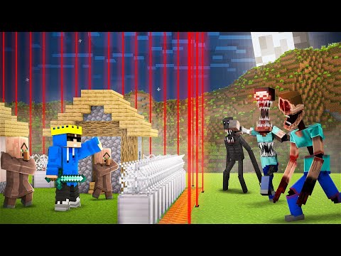 Scary Monsters Vs Village In Minecraft!