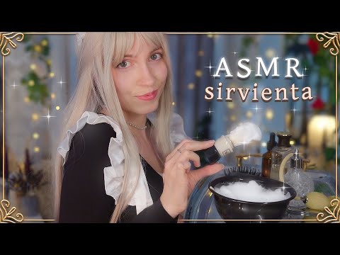 TU SIRVIENTA te PREPARA para la FIESTA 🎃 ASMR BARBERÍA para CABALLEROS 🎩✨