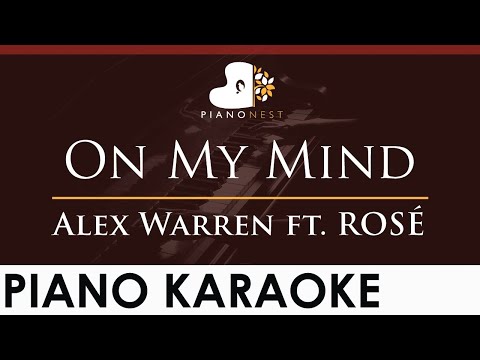 Alex Warren – On My Mind ft ROSE – HIGHER Key (Piano Karaoke Instrumental)