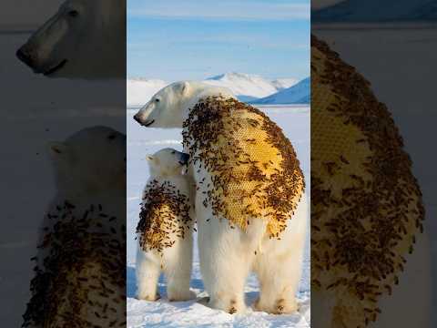 Dramatic Polar Bear Rescue from Bee Attack 🐻‍❄️🐝 #AnimalRescue #PolarBearRescue #BeeAttack