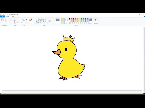 DUCK Drawing In MS Paint Easy | बत्तख का चित्र कैसे बनाये | Bird Drawing | Art Holidays